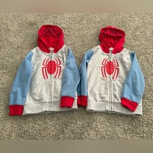 Spiderman-Themed Kids Hoodie - Red, Blue, and Gray